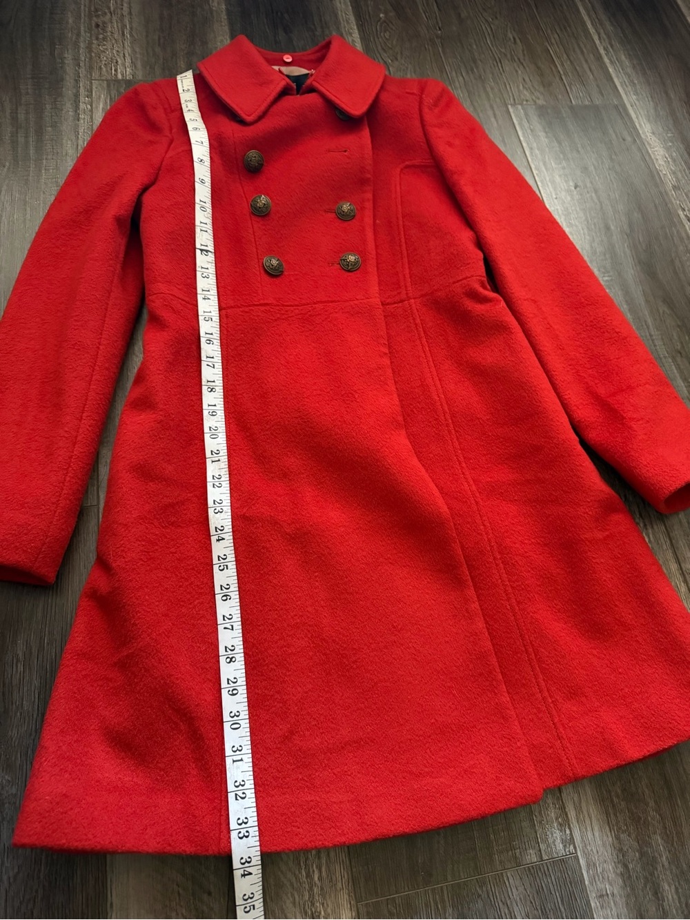 Line Orange Double-Breasted Wool Coat - Picture 7 of 9